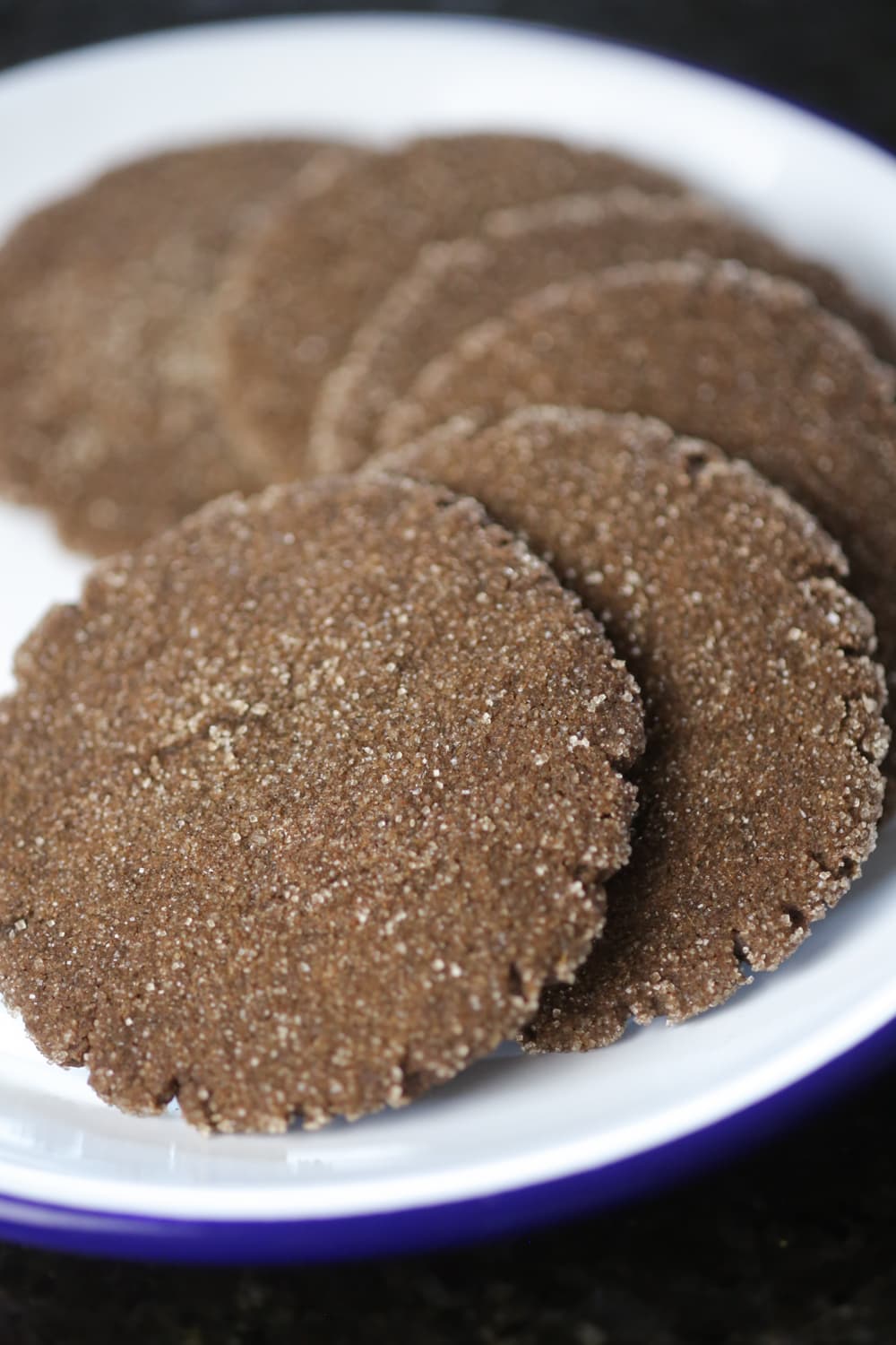 Spicy chocolate snicker doodles on tray.